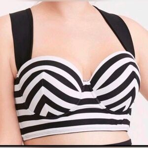 Torrid Bombshell Striped Swim Top